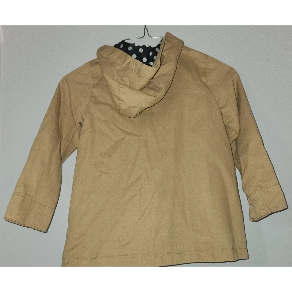 Children's Place Trench Coat Girls 5T Hooded Tan Beige Khaki Cotton Spring Fall